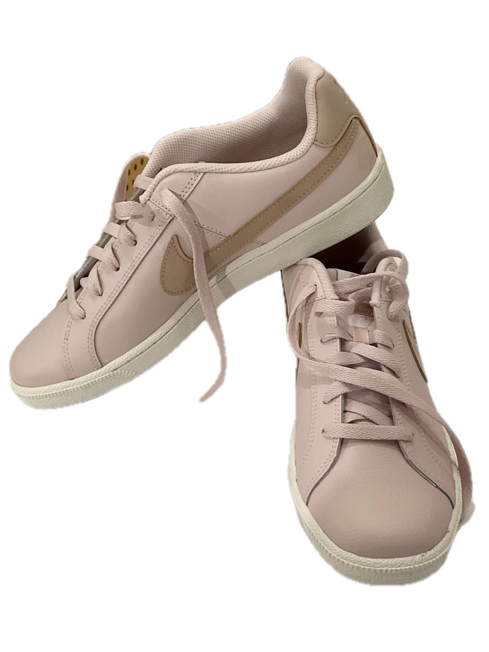 Nike Women’s Blush Pink Low-Top Sneakers with Beige Swoosh